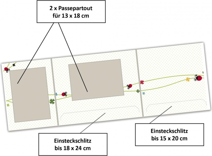 Produktbild Daiber 1x25 Marienkäfer 13x18 Kinder Portraitmappen (13 x 18 cm)