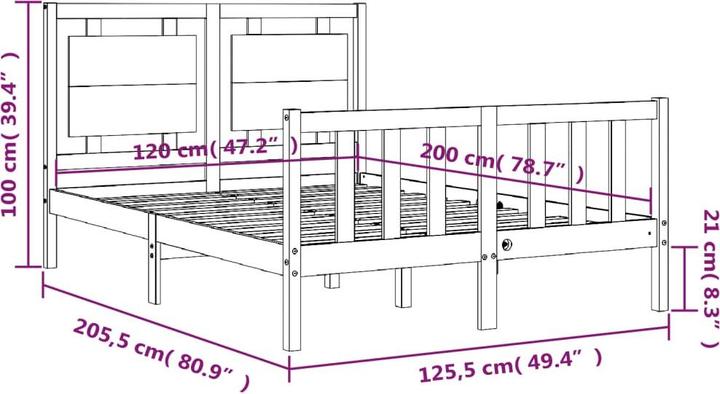Produktbild vidaXL Bettrahmen (200 x 200 cm)