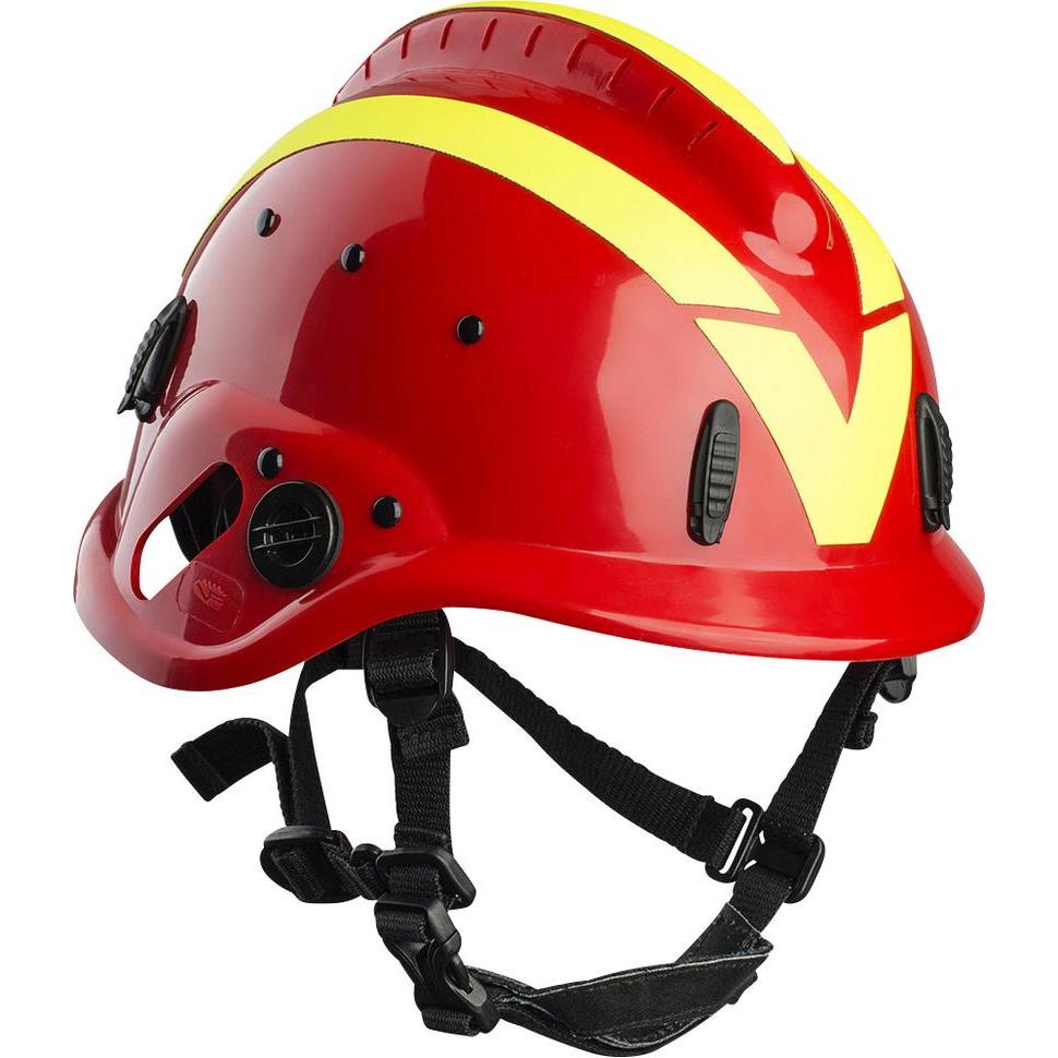 Thumbnail - Vallfirest, Kopfschutz, Waldbrandhelm VFT1, rot (RAL1023) mit gelb reflex (52 - 64 cm)