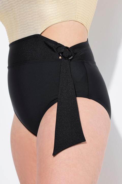 Image du produit Ulla Popken Maillot de bain avec bonnets souples, découpe et tissu doré sur le haut, matière recyclée (48)