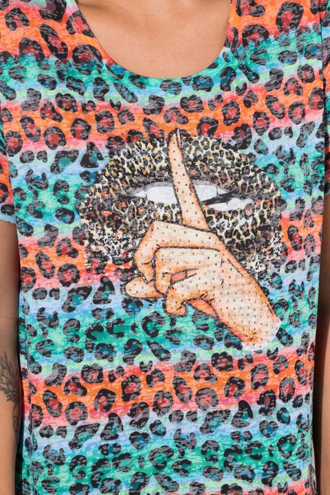 Image du produit Angel of Style T-Shirt, A-Linie, Kussmund, Leo-Streifen. (52)