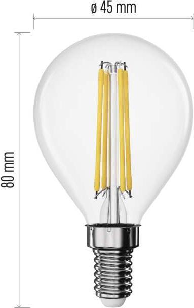 Produktbild Emos LED Lampe Filament Mini Globe / E14 / 3,4 W (40 W) / 470 lm / Neutral Weiss (E14, 470 lm, 1 x)