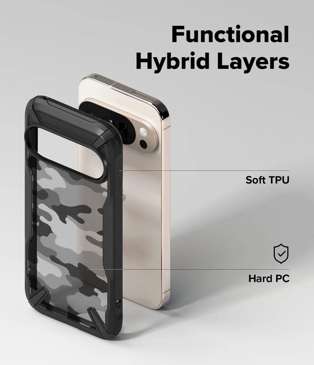 Actual product image Ringke Fusion X Design Cover for Google Pixel 10 / 10 Pro Camo Black (Google Pixel 10, Google Pixel 10 Pro)