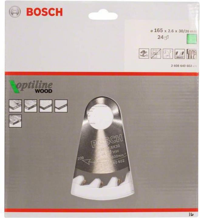 Actual product image Bosch Professional Zubehör PRO Wood circular saw blade, 165 x 2.6 x 30 mm