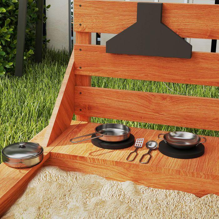 Image du produit Swisshandel24 Sandkasten Sandkiste gross mit Abdeckung im Schiff Design Matschekiste aus Holz, orange