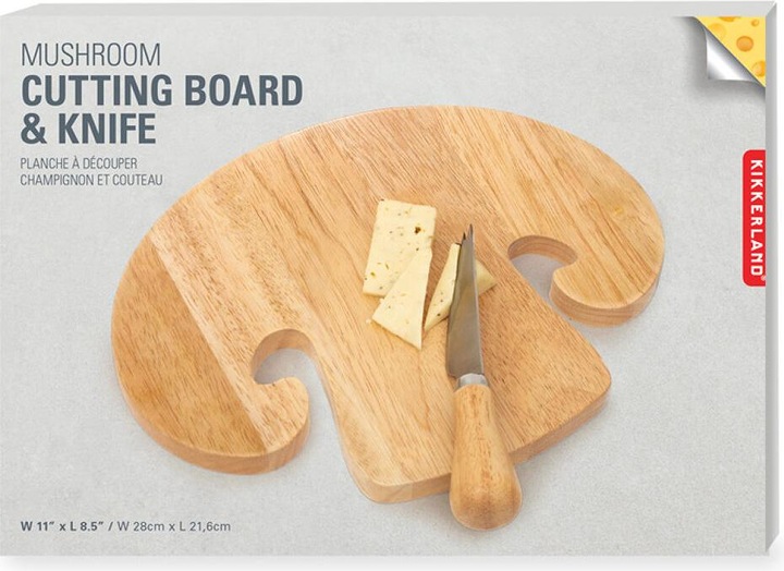 Actual product image Kikkerland Mushroom Cutting Board & Knife