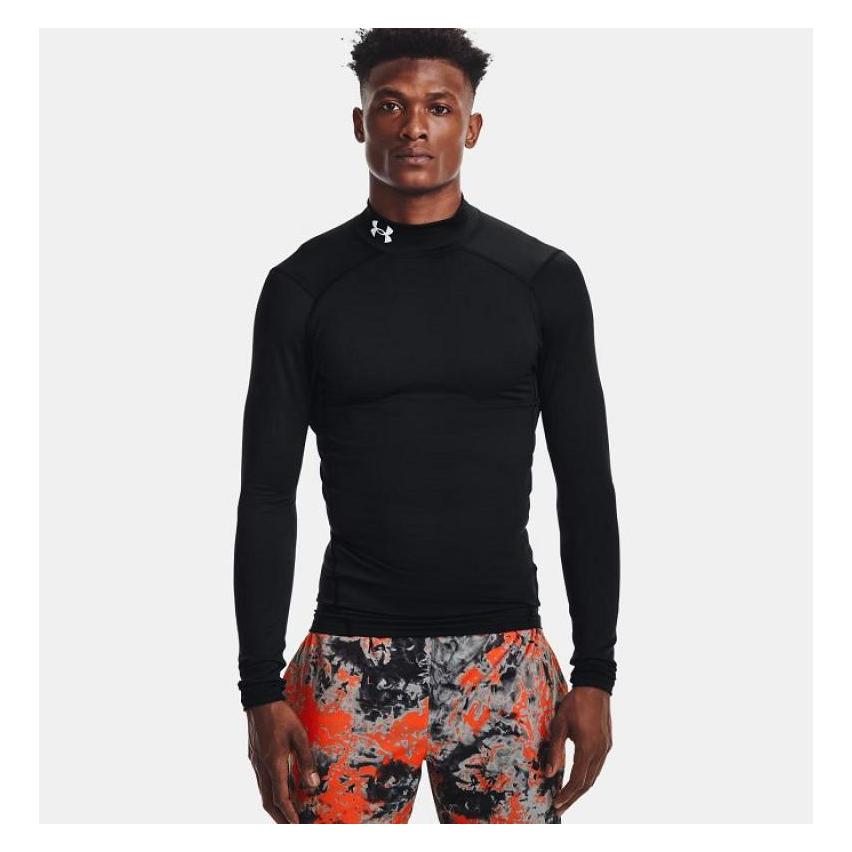 Under Armour, Herren, Sportshirt, Cold Gear Comp Mock Longsleeve Herren (Xs), Schwarz, Xs