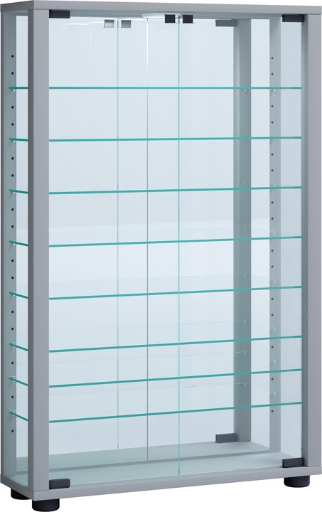 Image du produit VCM Vitrine de collection vitrine sur pied vitrine en verre étagère en verre vitrine "Lumo Mini miroir (59 x 18 x 91 cm)