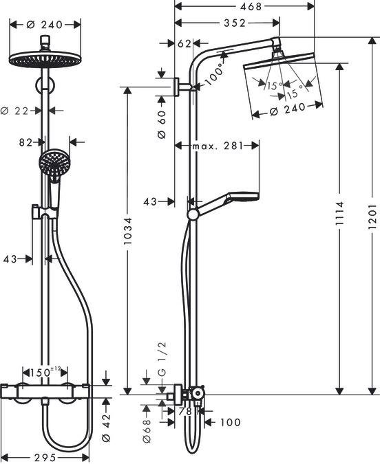 Produktbild hansgrohe Crometta S Duschsystem Chrom