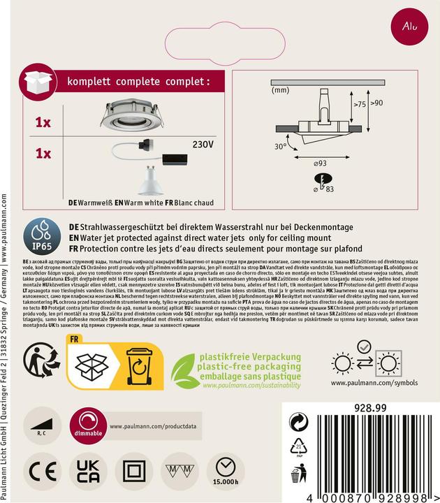 Produktbild Paulmann Einbauleuchte Nova Plus Set (460 lm, GU10)