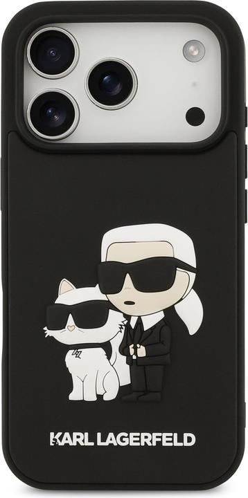 Produktbild Karl Lagerfeld Back panel cover Apple iPhone 17 Pro Silicone 3D Rubber Karl and Choupette Case Black (Apple iPhone 17 Pro)