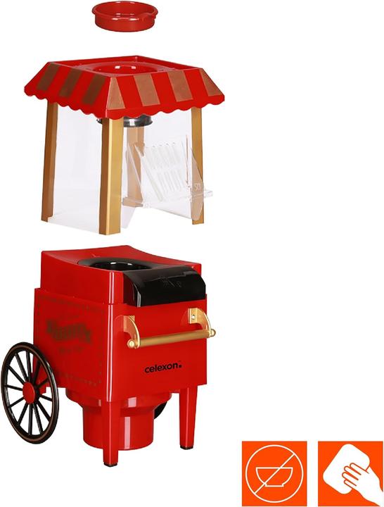 Productafbeelding Celexon CinePop CP500 popcornmachine in retro-look kermisontwerp, incl. maatbeker voor doseren