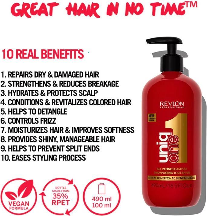 Actual product image Revlon Professional Uniqone Shampoo (Liquid shampoo, 490 ml)