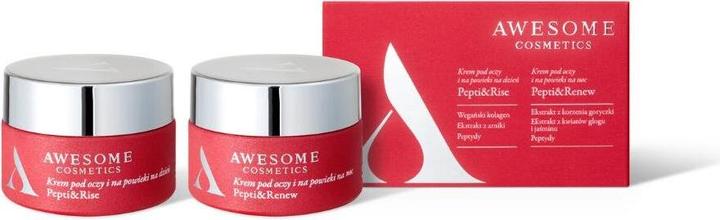 NoName Awesome Cosmetics Set Augen- und Augenlidcremes Tag/Nacht Pepti&Rise und Pepti&Renew 2x10ml (Facial care set)