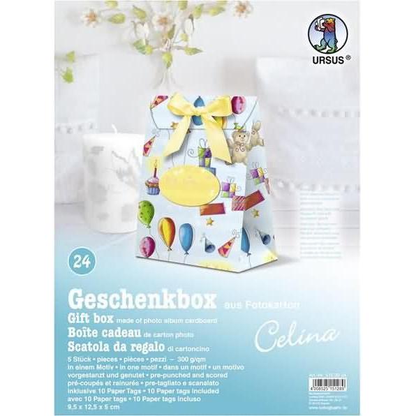 Ursus, Geschenkverpackung, Geschenkbox Celina 9,5x12,5x5cm VE=5 Stück Motiv: 24 (Geschenkbox, 5 x)