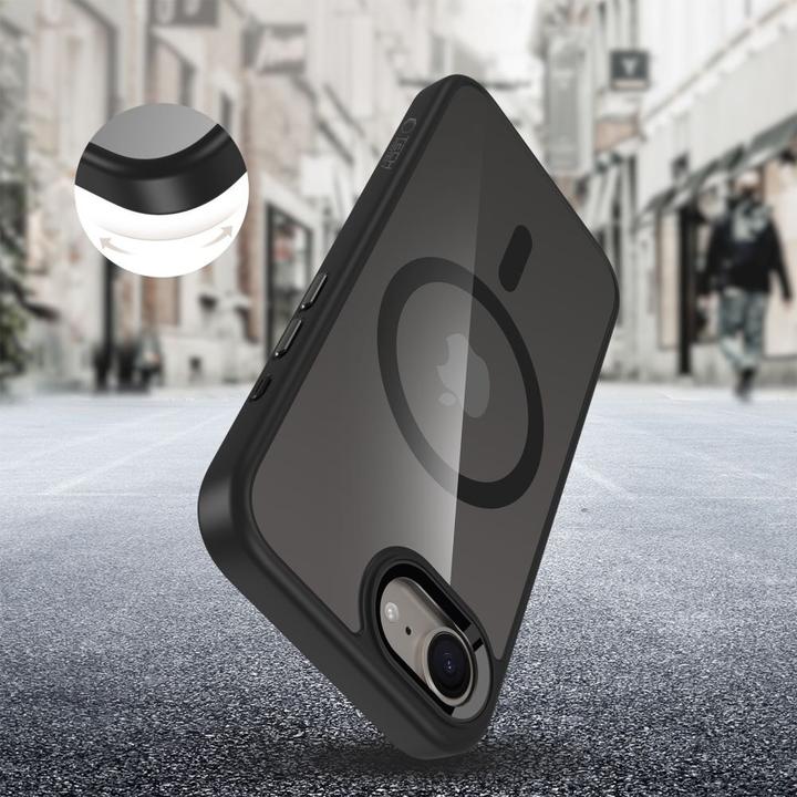Actual product image Tech-Protect MagMat MagSafe iPhone 16e Case - Black-Transparent (Apple iPhone 16e, Apple iPhone 17e)