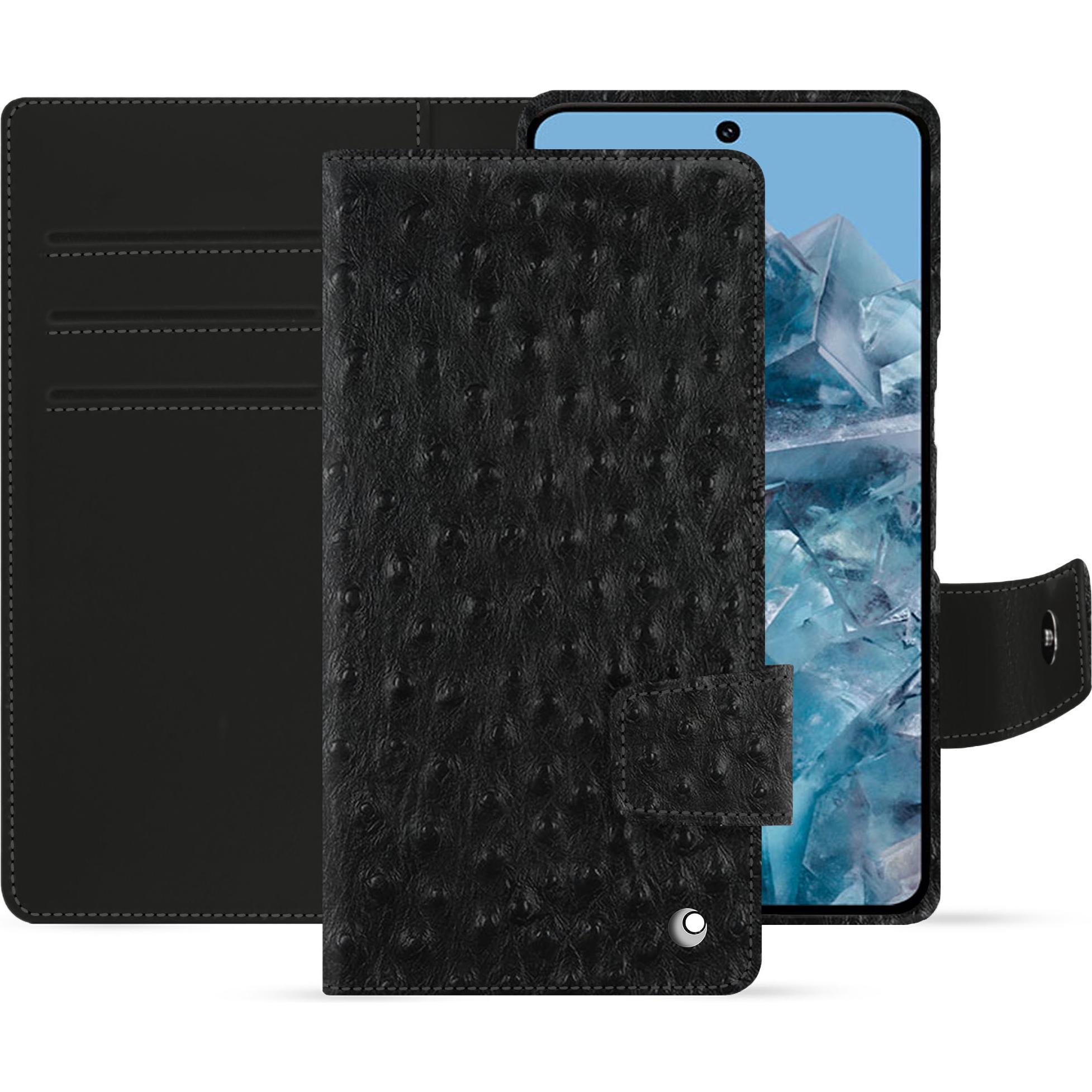 Noreve Lederschutzhülle Google Pixel 8 Pro (Google Pixel 8 Pro), Smartphone Hülle, Schwarz