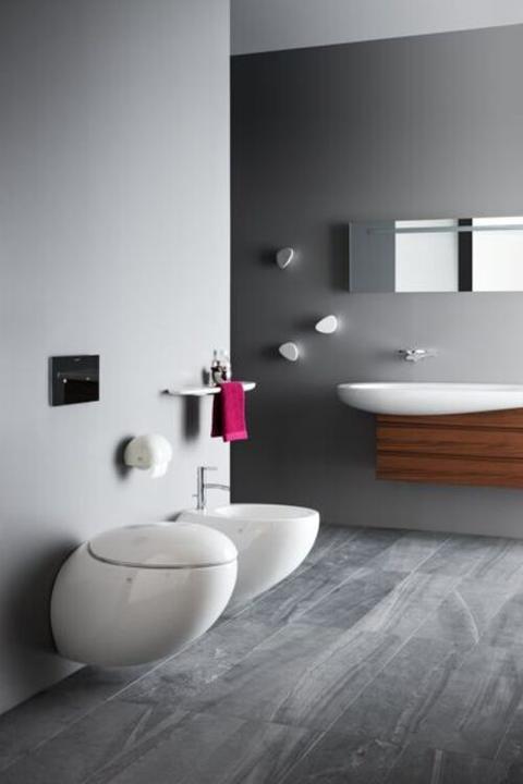 Actual product image Laufen Alessi one wall-mounted toilet, low flush, rimless, 585x390, incl. mounting kit, H820971
