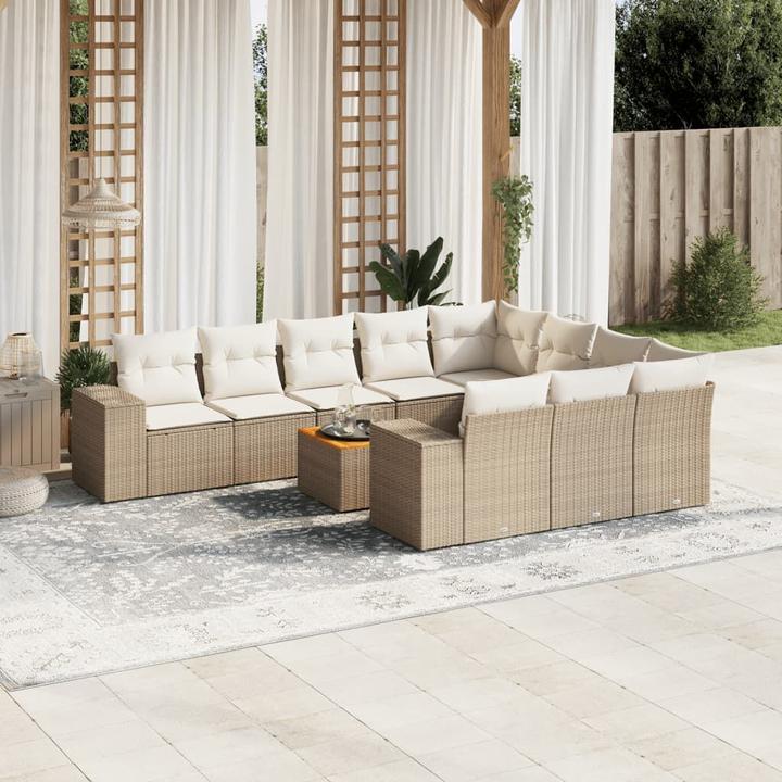 Immagine prodotto vidaXL Set di divani da giardino set da giardino gruppo di sedute da giardino 11 pezzi beige