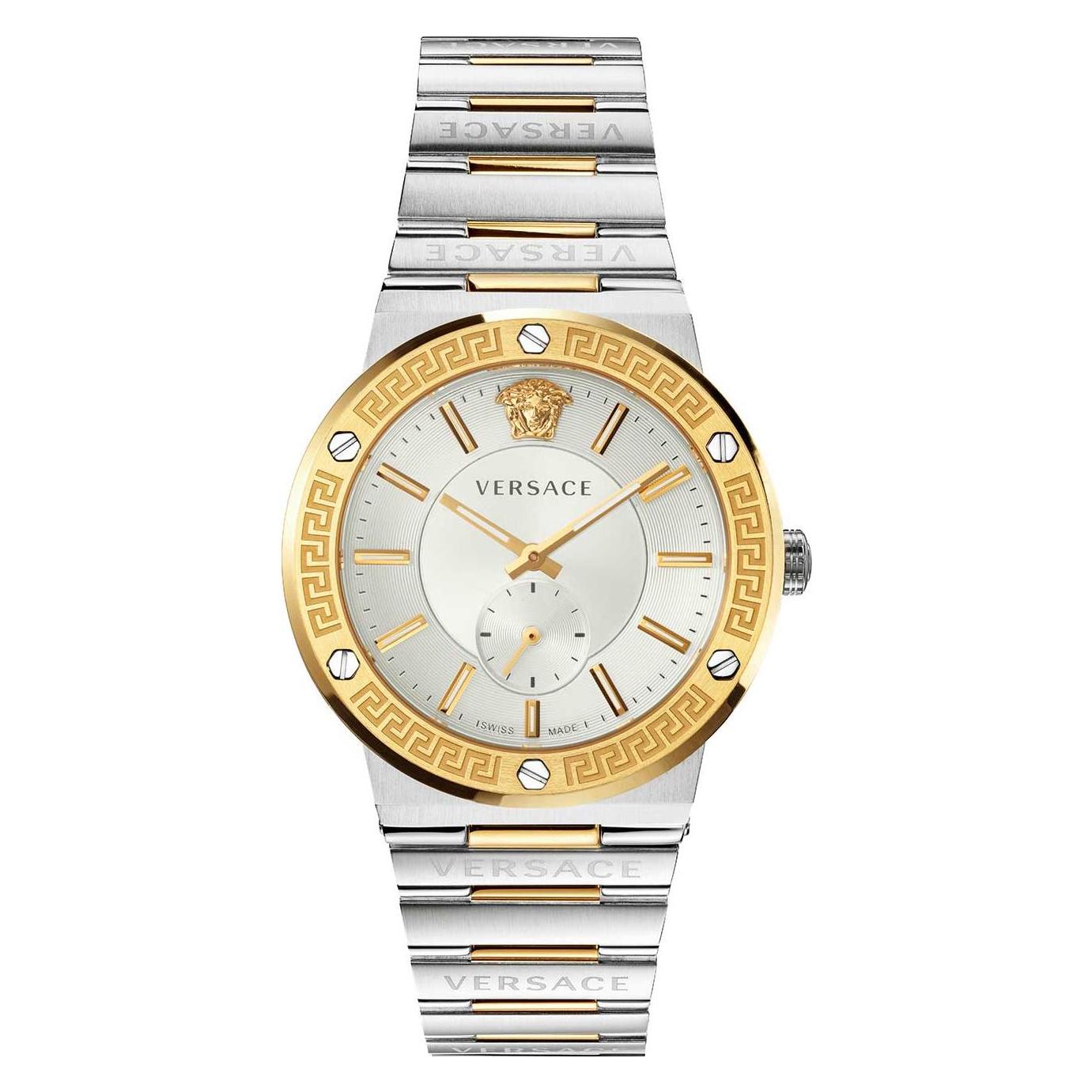 Versace, Armbanduhr, Greca Logo, Silber, Gold, (Analoguhr, 41 mm)