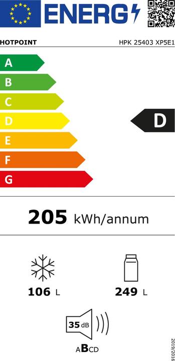 Energie-Label Hotpoint HPK 25403 XP5E1 (355 l)