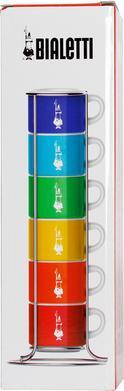 Productafbeelding Bialetti CUP Set van 6 porseleinen mokken met voet Koffiemok Kleur 60ml (65 ml, 6x)