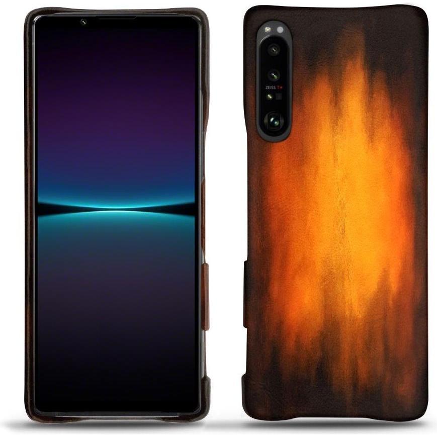 Noreve Lederschutzhülle (Sony Xperia 1 IV), Smartphone Hülle, Violett