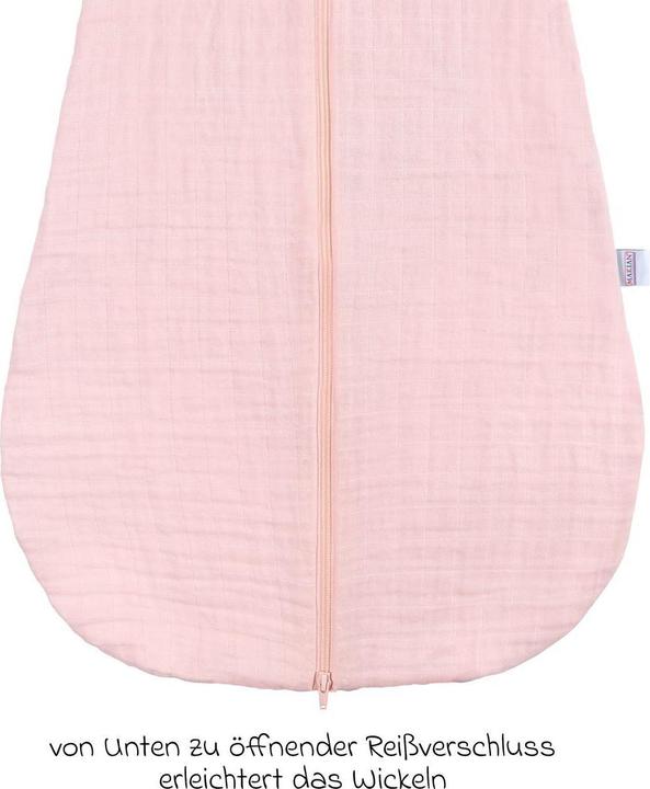 Produktbild Makian Schlafsäcke Musselin-Schlafsack - Puder - Gr. 60 cm (1.0 TOG, Frühling, Herbst, Sommer)