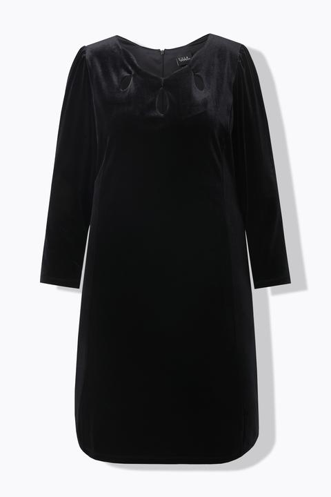 Image du produit Ulla Popken Bodycon-Kleid, Samt, Cut-Outs, Langarm (60)