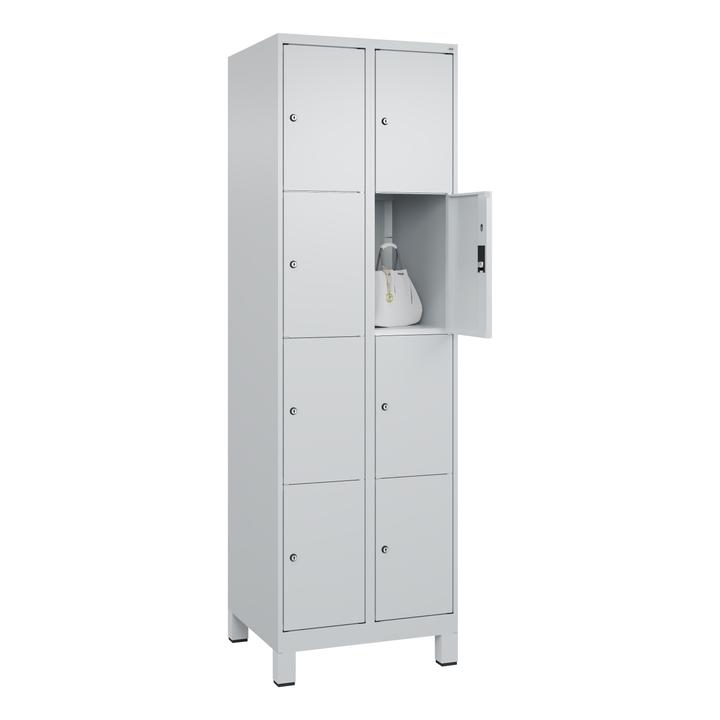 C+P Fächerschrank Classic Plus, 4 Fächer übereinander, Abteilbreite 30 cm, mit Füssen