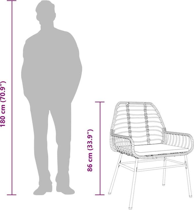 Produktbild vidaXL Garten Essgruppe (80 x 80 x 74 cm)