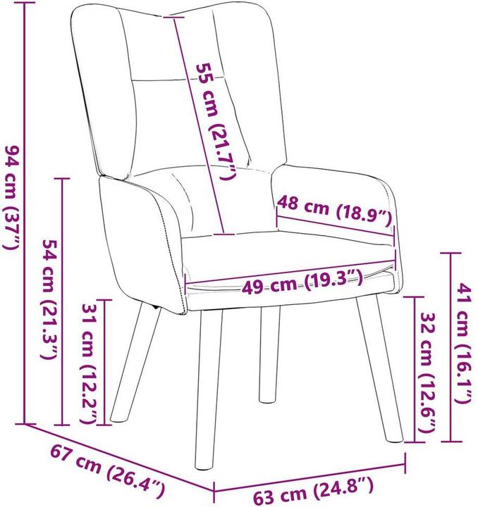 Produktbild vidaXL Relaxsessel Rosa Samt
