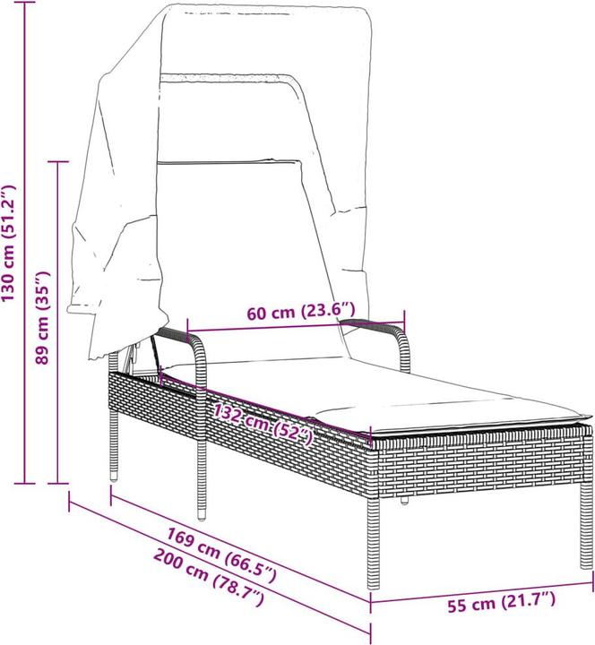 Produktbild vidaXL Sonnenliege (200 cm)