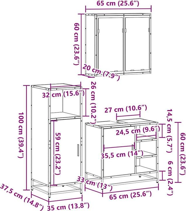 Produktbild vidaXL Badmöbel Set