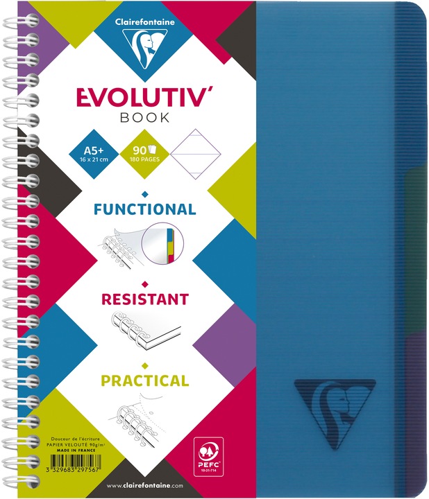 Actual product image Clairefontaine Evolutiv'Book (A5, Lined, Soft cover)
