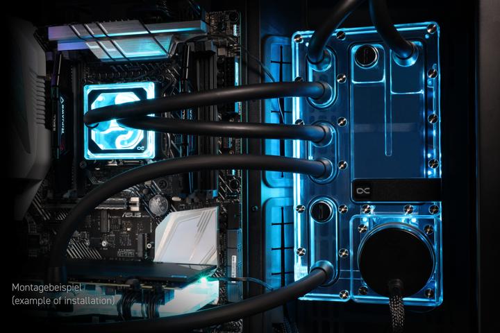 Actual product image Alphacool Core Distro Plate 360 Right with VPP Pump