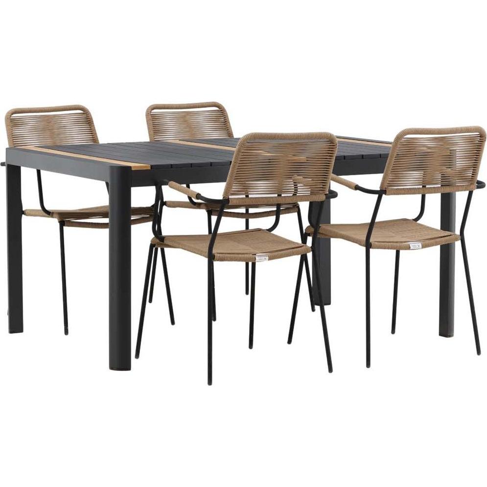 Ebuy24, Gartentisch + Balkontisch, Gartenset Togo 5-teilig (90 cm)