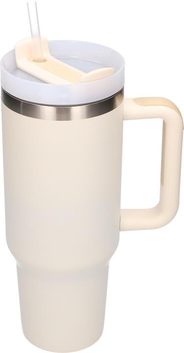 Productafbeelding Extralink Schwarzwald | Thermobecher mit Trinkhalm | Thermoskanne mit Griff, 1200ml, beige (1.20 l)