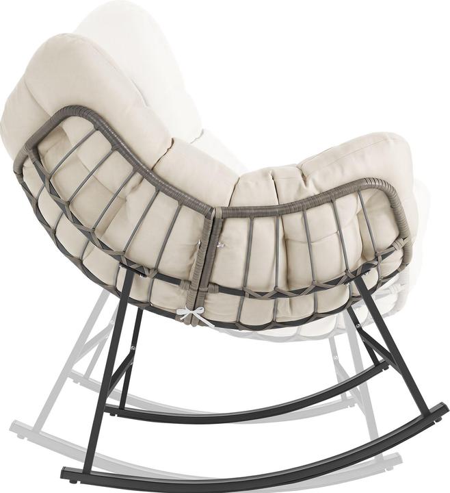 Actual product image tectake Tami Rocking Chair, Upholstered, with Quilted Pattern