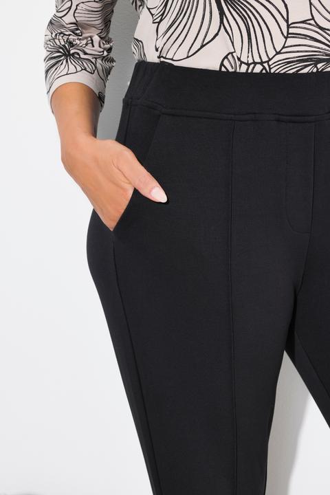 Produktbild Ulla Popken Hose, Punto di Roma, konisches Bein, Biese, Elastikbund (42)