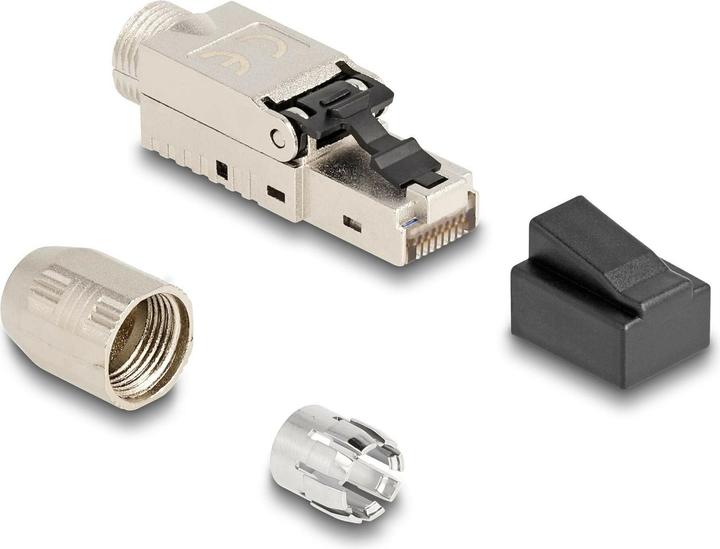 Actual product image Delock RJ45 plug field-attachable Cat.6A with cable gland (Network cable plug)