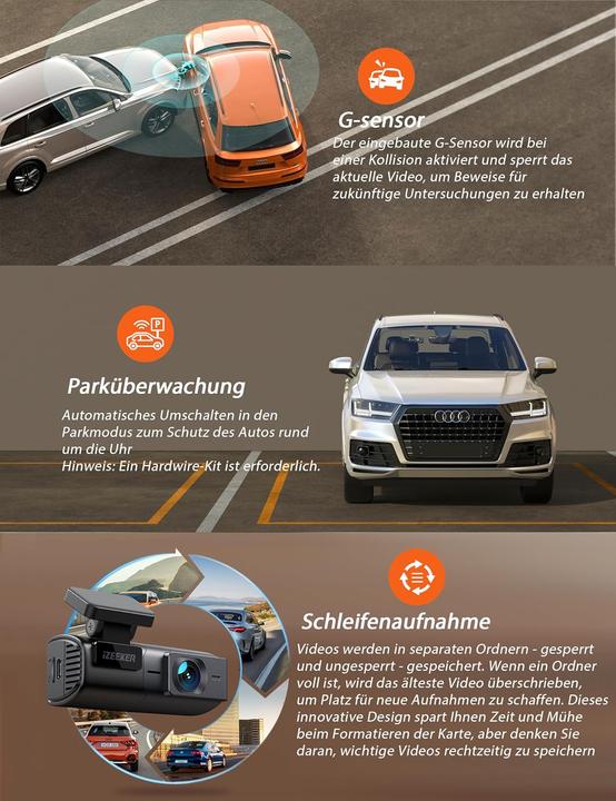 Actual product image iZeeker Dashcam (Wi-Fi, Night vision, 2.5K)