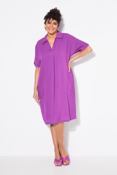 Immagine prodotto Ulla Popken Abito mini dal taglio oversize con collo da camicia, scollo a V e mezze maniche (54)
