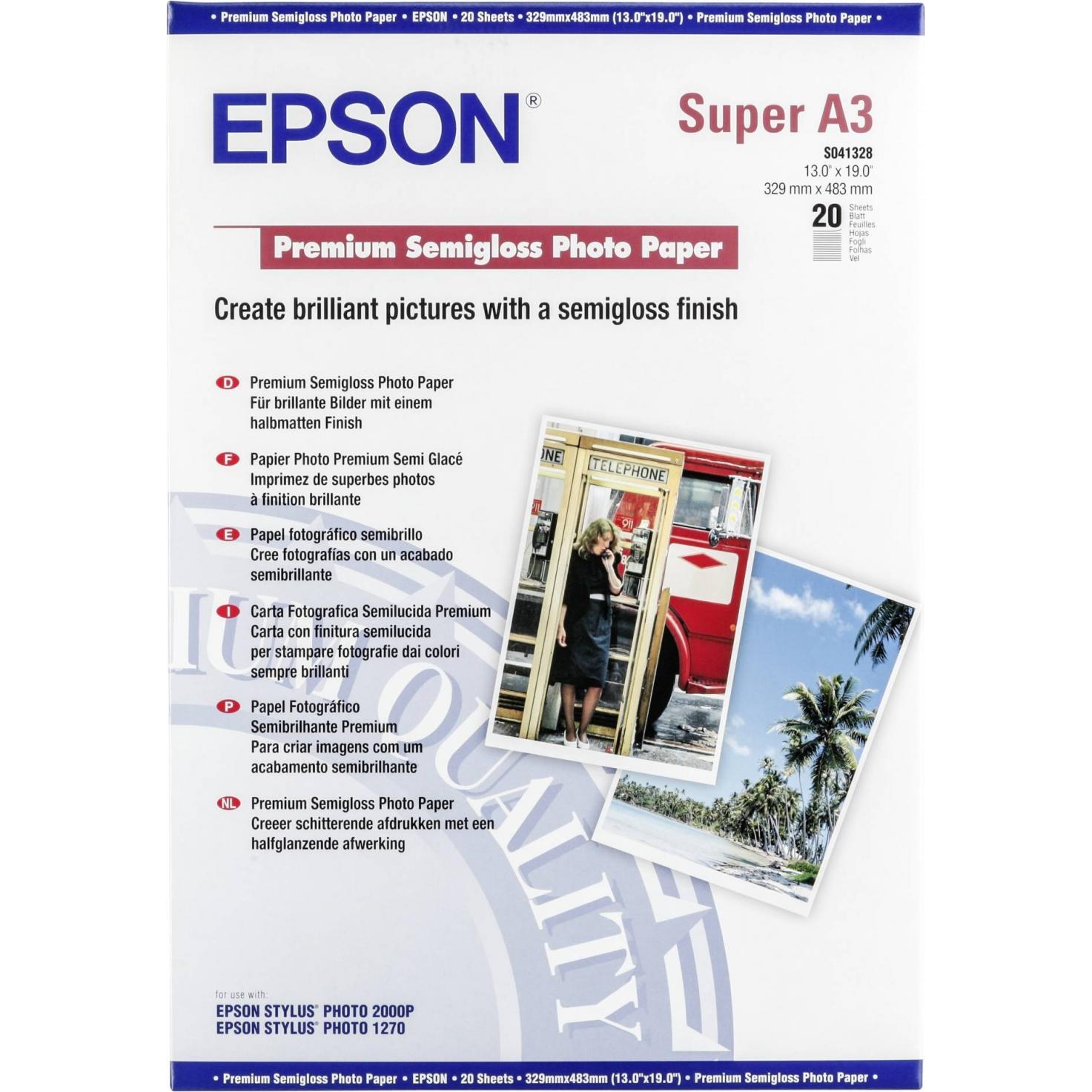 Epson Premium Semigloss (250 g/m², A3+, 20 x) (C13S041328)