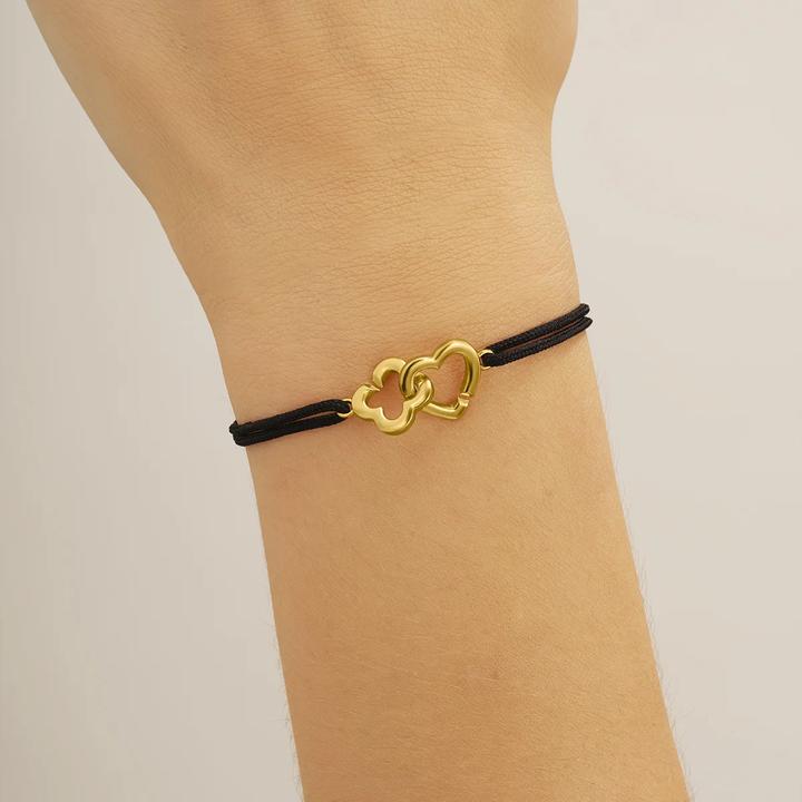 Immagine prodotto Charles Garnier Bracciale PASSION con cuore e quadrifoglio in argento placcato oro (19 cm)