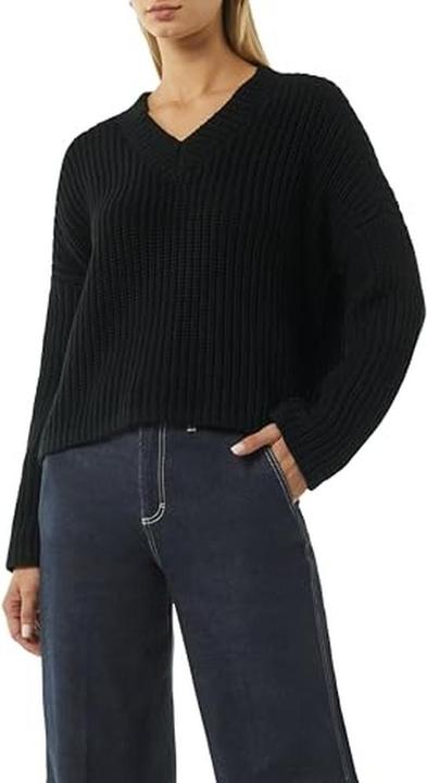 Image du produit Comma Strickpullover Strickpullover mit V-Ausschnitt und überschnittenen Schultern (42)