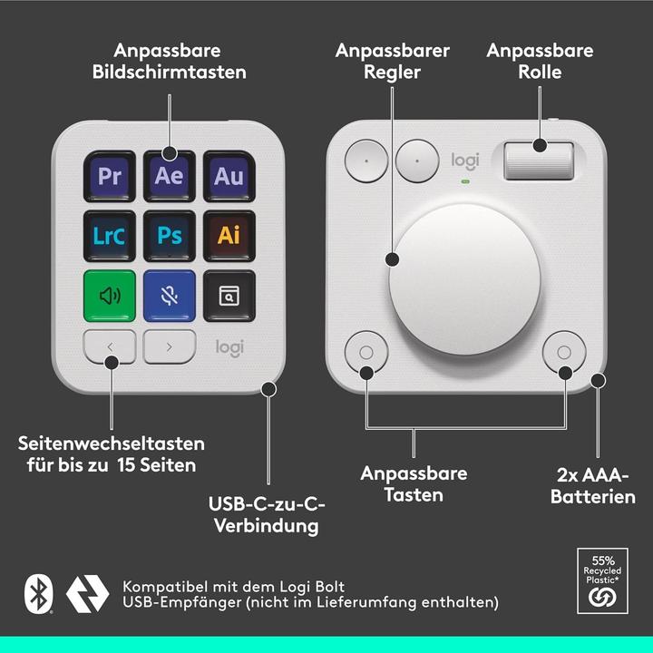 Actual product image Logitech Mx Creative Console (Without keyboard layout, Cable)