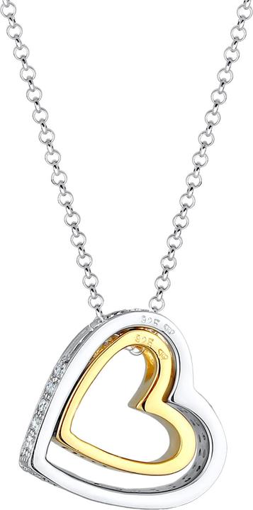 Immagine prodotto Elli mir Herz-Anhänger Bi-Color Kristalle (Argento, 45 cm)