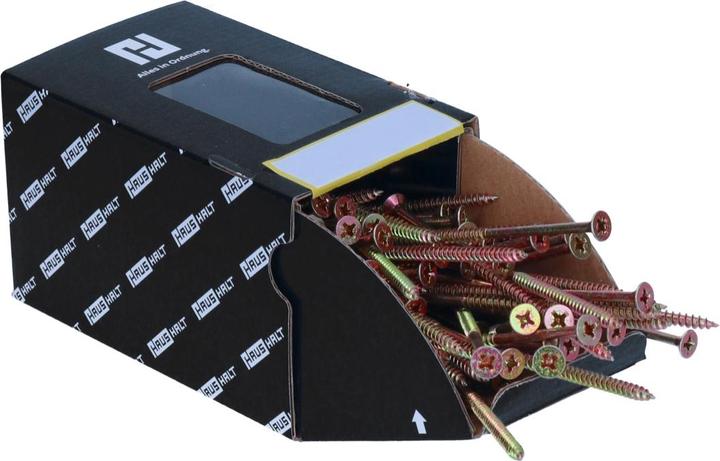 Produktbild Haushalt Universal Holzbauschraube Holzschraube 5,0 x 110 mm PZ2 200 Stk. ( 2x 000051371184 ) gelb v (200 Schrauben pro Stück)