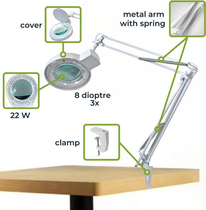 Image du produit Velleman Lampe grossissante 8 dioptries (1050 lm)